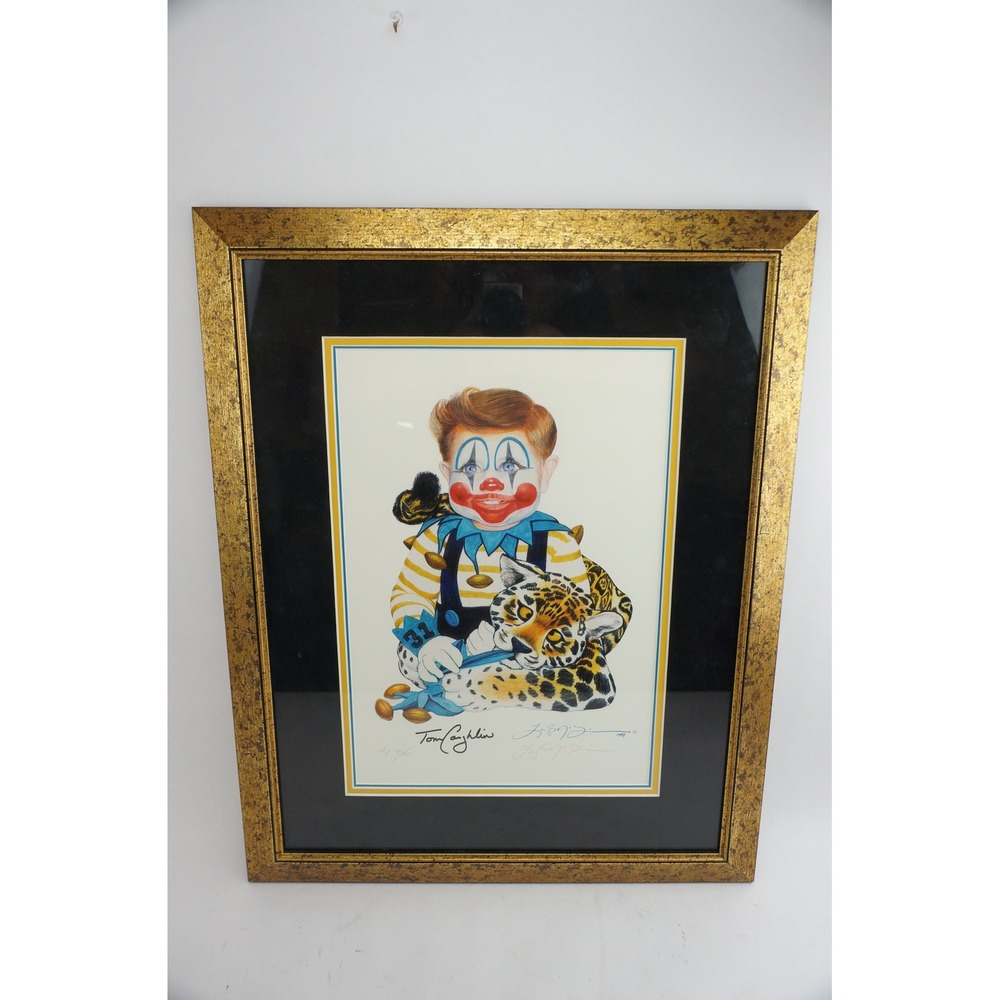 Jay Fund Tom Coughlin Signed Art Print AP 8/50 Clown Jaguar Football‎ 1999 EUC